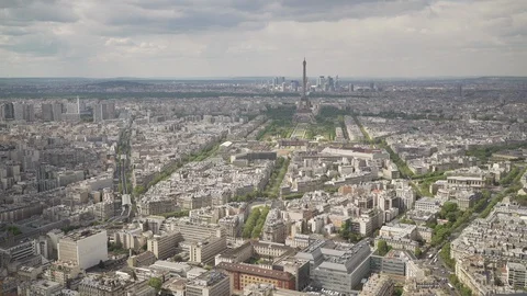 Large view of Paris and the Eiffel Tower, France Video stock 101588174