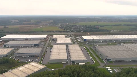 Large warehouse from the air 動画素材 157392020