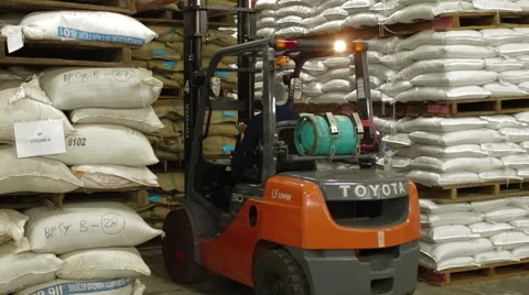 Large Warehouse With Sacks Of Pepper Stock Footage 61490416