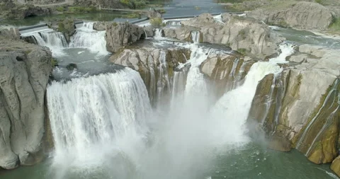 Large water fall in Idaho Stock Footage 155743493