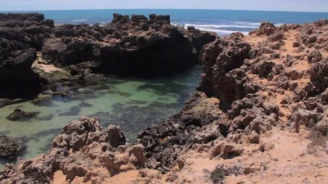 Large Water Puddle in Oualidia, Morocco Video stock 76846615