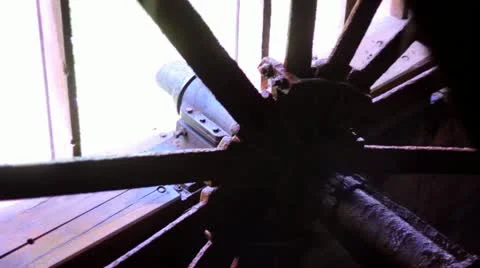Large Water Wheel Spinning Stock Footage 11127841