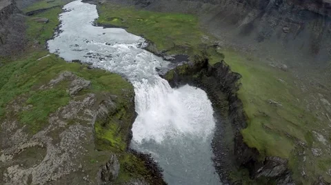 Large waterfall from above Video stock 53775557
