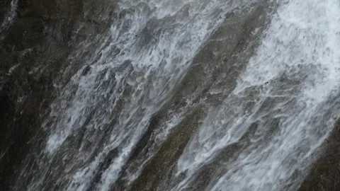 Large waterfall close-up in the Caucasus mountains Stock Footage 278995994