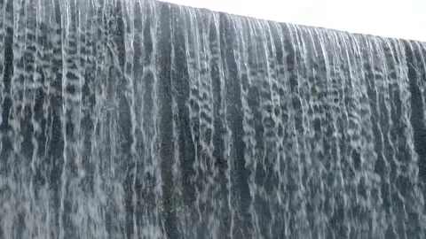 Large Waterfall - Crest to Base - Magnificent Slow Motion Stock Footage 243785206