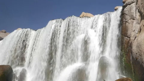 Large waterfall in desertic area Stock Footage 114760815