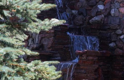A large waterfall made of stones Stock Photos