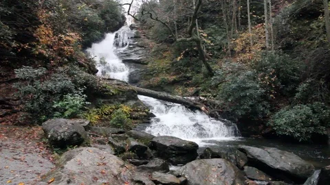 Large waterfall in nature Stock Footage 91780348