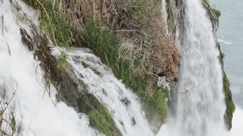 Large waterfall in the park in the summer Stock Footage 64052085