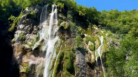 The large waterfall of Plitvica river Stock Footage 316064392