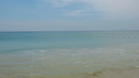 Large waves on the beach in Phuket. Thailand. White foam from the waves. Stock Footage 134130015