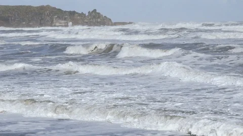 Large Waves Crashing Stock Footage 91071708