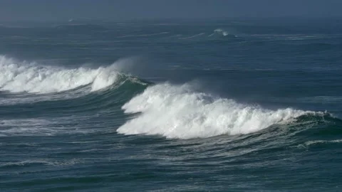 Large Waves Rolling to Shore Stock Footage 156533430