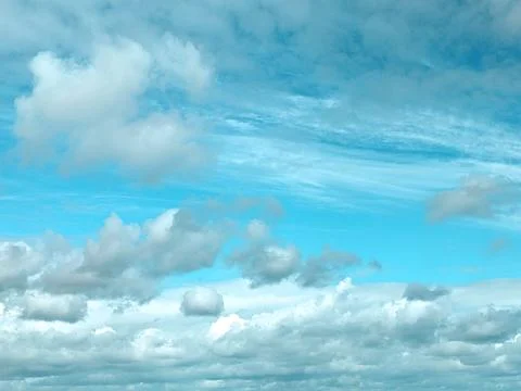 Large Whiite Clouds in the Sky as Background Stock Photos