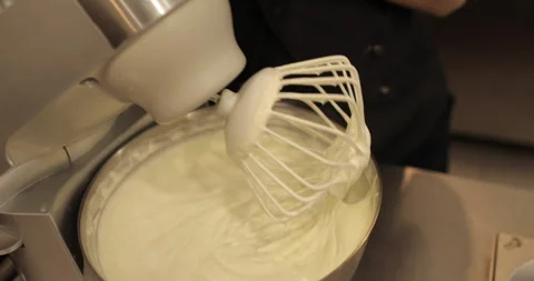 A large whisk of a professional blender in the hand Stock Footage 248966930
