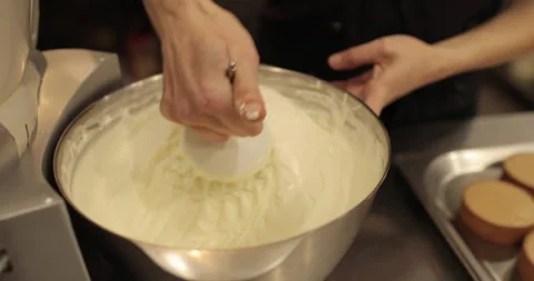 A large whisk of a professional blender in the hand Stock Footage 248967375