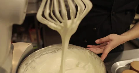 A large whisk of a professional blender in the hand Stock Footage 248967693