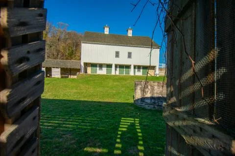 A Large White Barn at Valley Forge National Historical Park Stock Photos
