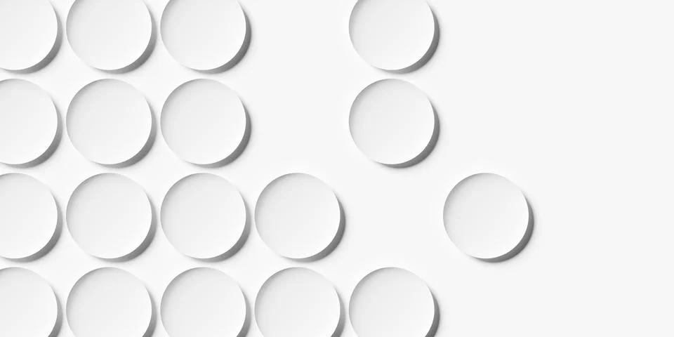 Large white bend circles or bowls geometry background wallpaper banner fadi.. Stock Illustration