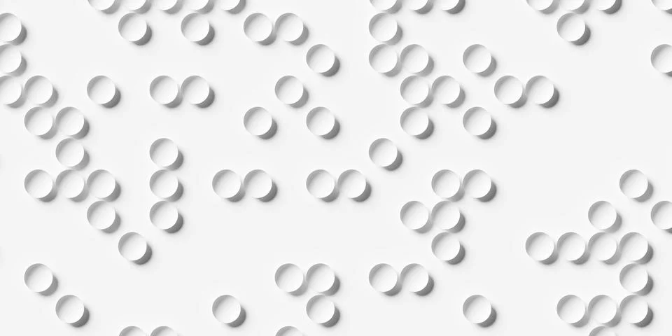 Large white bend circles or bowls sparsely scattered geometry background wa.. 스톡 일러스트