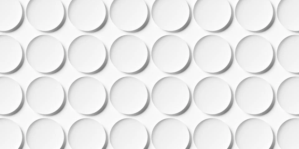 Large white bend circles or bowls geometry background wallpaper banner, fla.. Stock Illustration