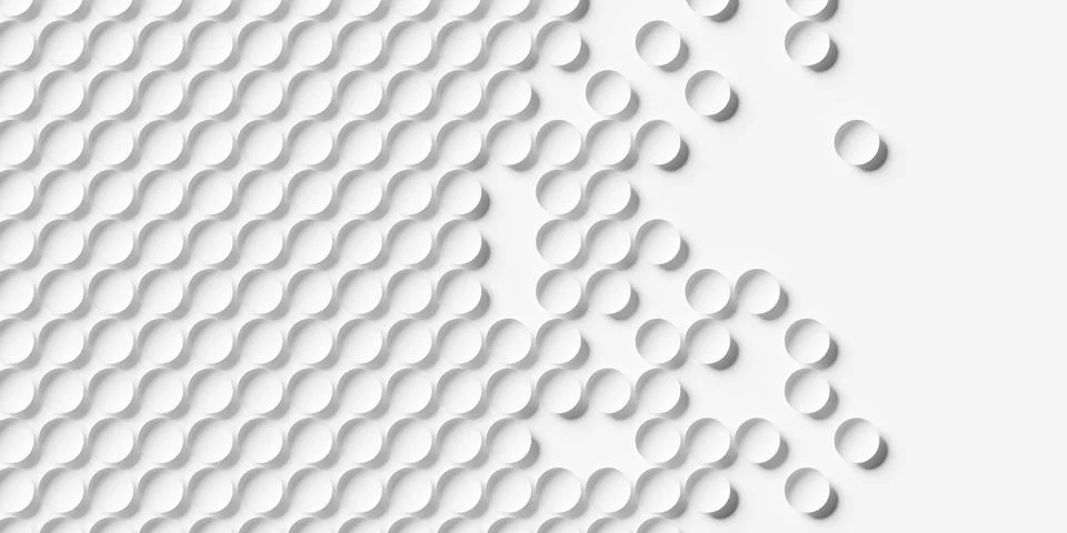 Large white bend circles or bowls geometry background wallpaper banner fadi.. Stock Illustration