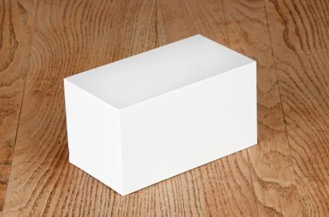 Large white box on the table Stock Photos