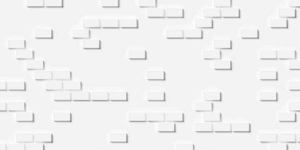 Large white boxes or bricks geometry brickwall background wallpaper banner,.. Stock Illustration