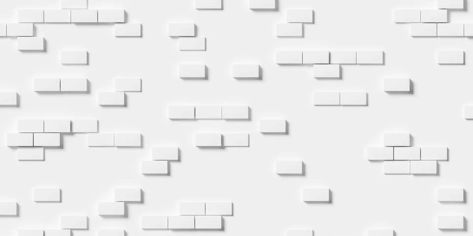 Large white boxes or bricks geometry brickwall background wallpaper banner,.. Stock Illustration