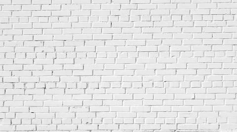 Large white brick wall with copy space Stock Photos