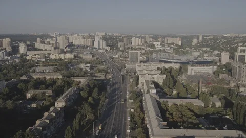 A large white building in a city Stock Footage 129421665