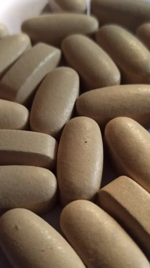 Large White Capsule Pill Stock Footage 255037818