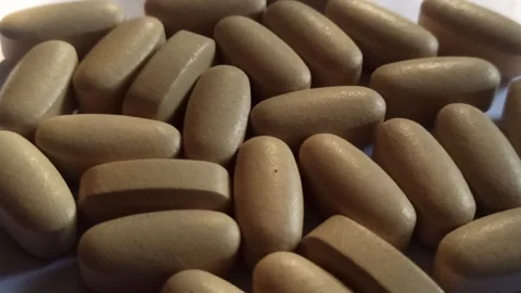 Large White Capsule Pill Stock Footage 255037874
