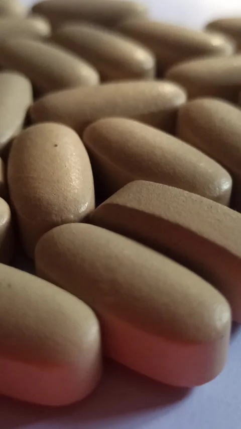 Large White Capsule Pill Video stock 255037918