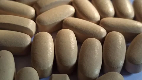 Large White Capsule Pill Video stock 255037997