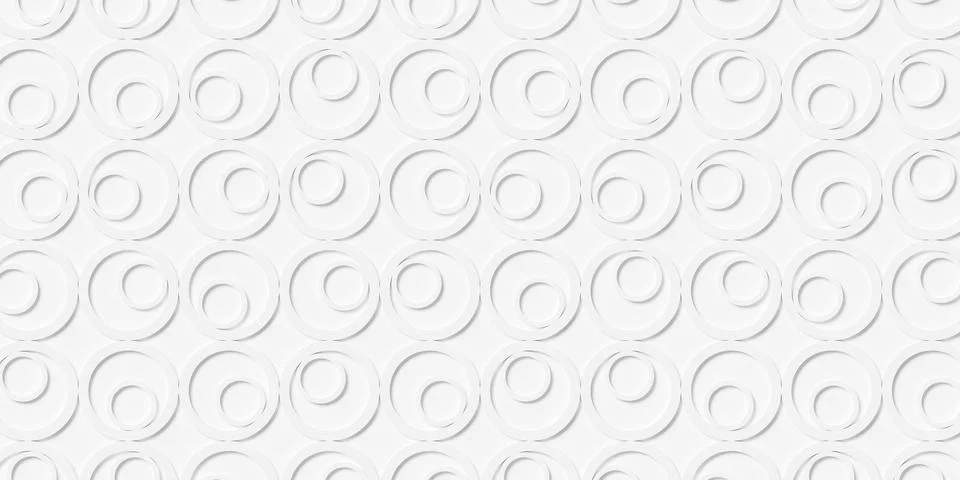 Large white circles with inner circles randomly rotated geometry background.. Stock Illustration