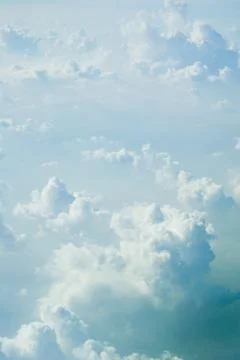 Large white cumulus clouds. Stock Photos