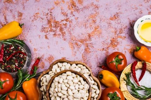 Large white dry beans Stock-Fotos