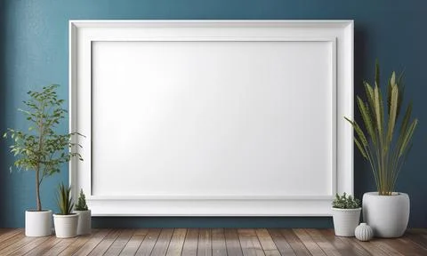 A large white frame with blank white interior Stock Photos