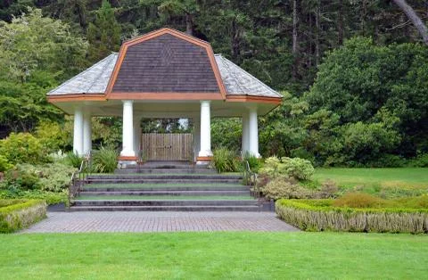 Large white gazebo Stock Photos