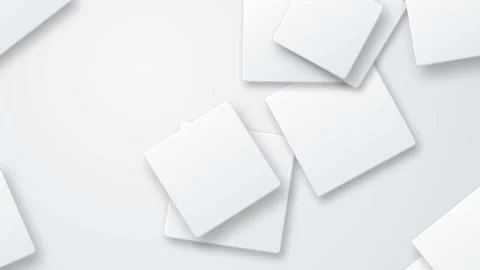 Large white paper squares floating and rotating with overlapping soft shadows Stock Footage 348267894
