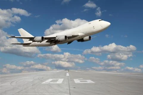 Large white plane 스톡 사진