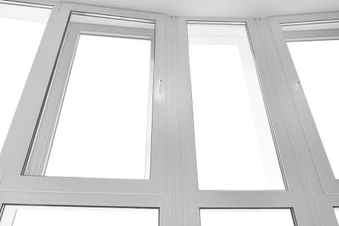 Large white plastic window isolated with clipping path Foto stock
