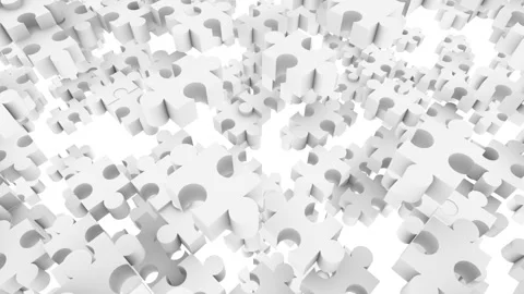 Large white puzzles quickly rise up. Seamless loop. 動画素材 125895875