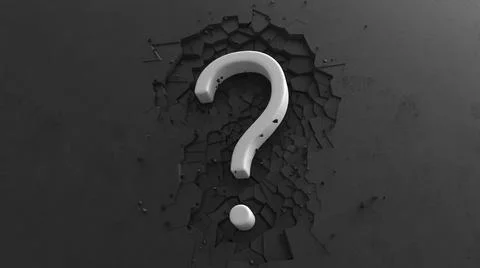 Large White Question mark minimalist animation with impact effect on Dark 스톡 일러스트