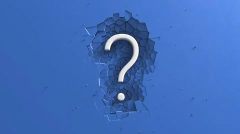Large White Question mark minimalist animation with impact effect on Blue 스톡 일러스트