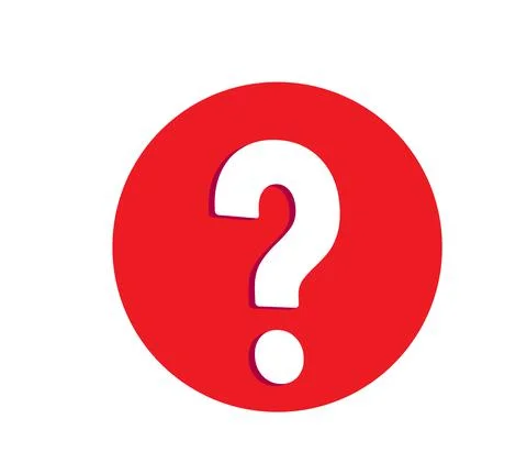 Large white question mark in the red circle vector illustration isolated on Stock Illustration