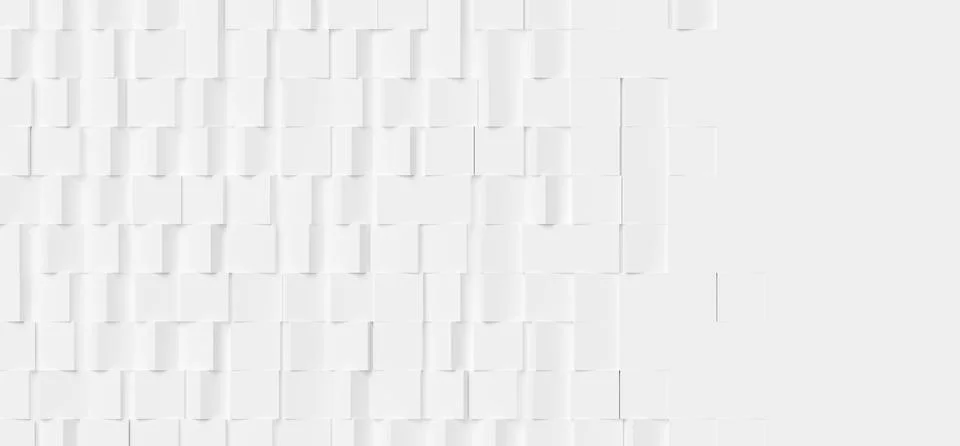 Large white rotated boxes or cubes geometry background wallpaper banner fad.. イラスト素材