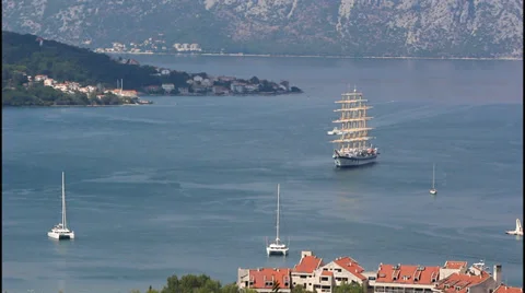 A large white sailing ship Stock Footage 32429005