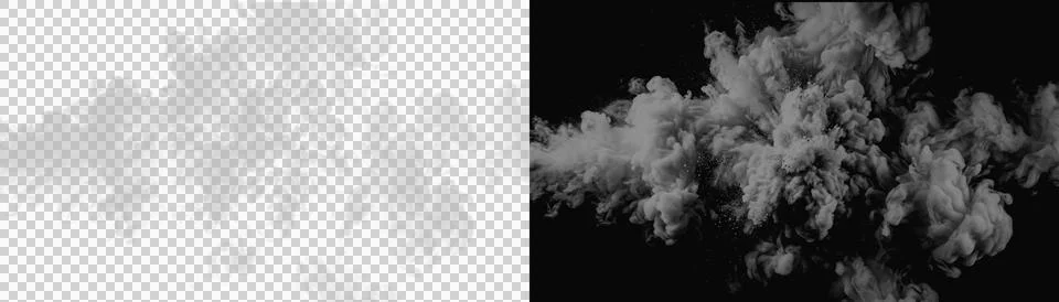 Large white smoke explosion cloud with high detail texture for dramatic act.. Stock Photos
